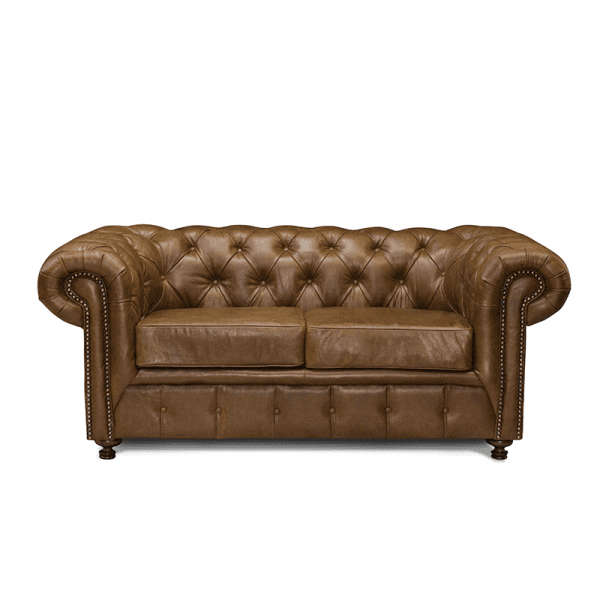 Love Seat Chesterfield 100% Piel Genuina Anilina - Vista 1